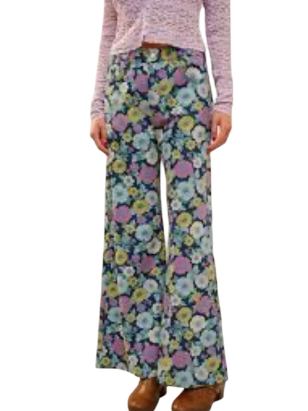 **NWT** blue b Boutique Floral Wide-Leg Denim